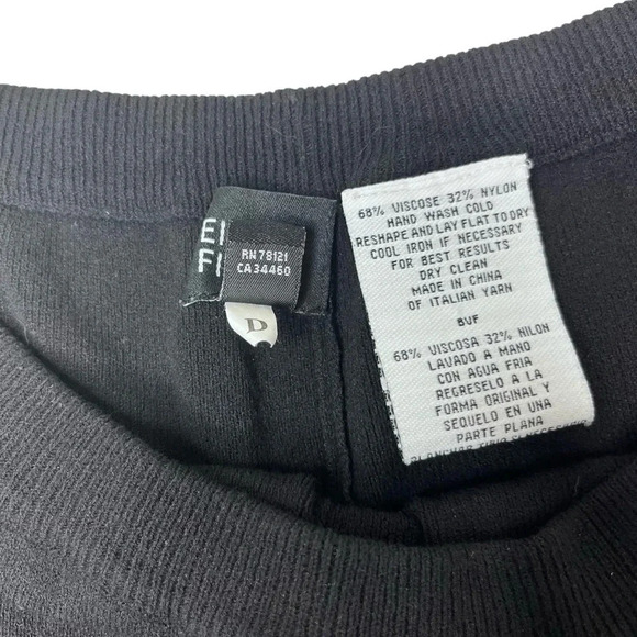 Eileen Fisher Oversized Black Nylon Viscose Blend Elastic Heavy Pant Size Medium - Picture 7 of 7